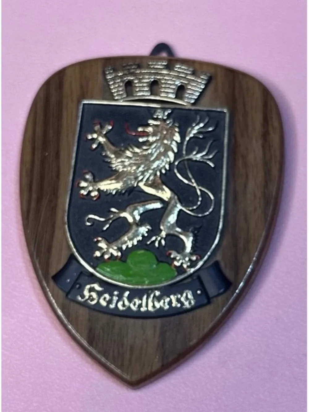 Vintage Heidelberg Crest Wooden Plaque Wall Hanging